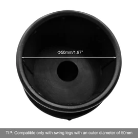Timyrimy 1.97"/50mm Porch Swing Replacement Slanted Feet, Black Plastic Leg Caps to Secure Swing Legs to Ground(Set of 4)