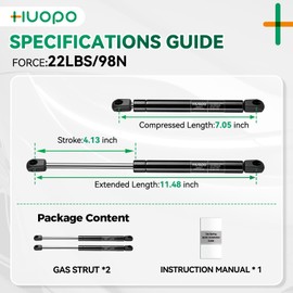 Huopo 11 inch 22lb Gas Strut, C1614722 Shocks, 98N Lift Support for Yakima Rocket Box Truck Tool Box Cabinet Door, Pack of 2
