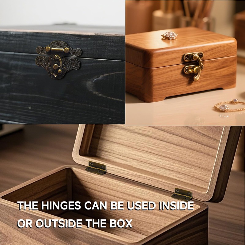 EAEDMY 36 Sets Retro Jewelry Box Hinges, Latches and Hooks