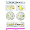 Alpha Chi Omega Sticker Sheet - Marble Theme