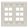 Leviton Quickport Wallplate with ID Window, Dual Gang, 12-Port, 42080-12T,