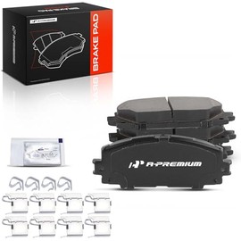 A-Premium Juego de pastillas de freno de disco de cerámica delanteras compatibles con Toyota Prius 2012 2014-2019, Yaris 2006-2018, Prius C 12-19, Prius Prime 2017, Prius Plug-In y CT200h 11-17, iQ