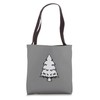 White Christmas Pine Tree On Gray Cute Merry Xmas Holiday