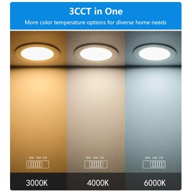 Vlio LED Recessed Spotlight, 230 V, Dimmable, LED Spotlights, 5 W, 460 lm, Warm White, Neutral White, Cool White, IP44, 68 mm Hole Size, 24 mm Ultra Flat Ceiling Spotlights for Bathroom, Kitchen, Set