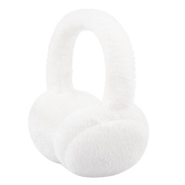 RANOME Fluffy Ear Muffs Winter Women Foldable Fuzzy Earmuffs for Kids Cute Ear Muffs for Girls Boys Ear Warmer (A-white)