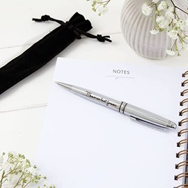 ANGEL & DOVE 'Memories Last Forever' Silver Chrome Pen - for funeral condolence book, guest book
