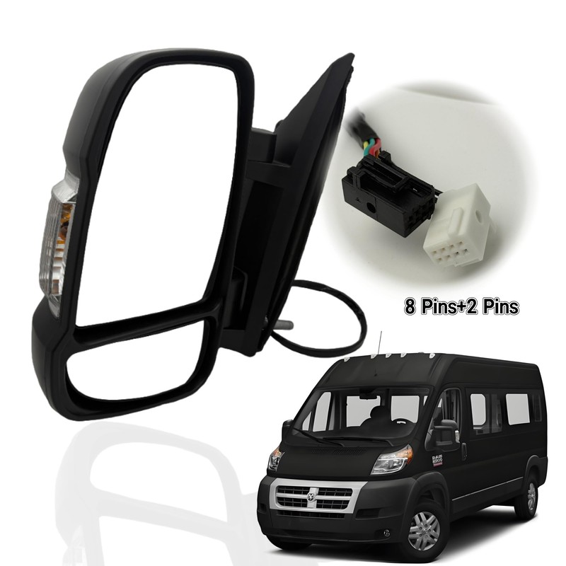 Driver Side Mirror Compatible with 2014-2024 Ram Promaster 1500 2500
