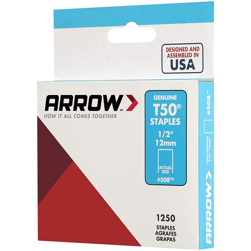 Arrow Fastener 508 - Grapas originales T50 de 1/2 pulgada,