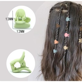 Feilguee 50 PCS Mini Loving Heart Hairpinis Hair Claw Clips Cute Clips Baby Hair Clip for Thin Hair Toddler Hair Accessories for Women And Girls