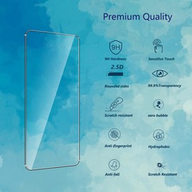 QZJinch 3 + 3 pieces, tempered glass for Moto G84 5G, 2.5D Edge, 9H hardness, anti-oil, anti-fingerprint, HD protective glass, bubble-free, high sensitivity