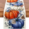 Artscope Pumpkins Eucalyptus Leaves Fall Table Runner,Autumn Seasonal Kitchen Dining