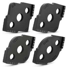 Xuhal 4 Pcs Router Corner jig Radius Template 8 Radius Angle Corner Routing Rounded Bit Templates Hardness ABS CNC Quick Jig for Woodworking (Black)