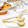 LIANYU 2 Large Gold Serving Spoons, 2 Gold Slotted Serving