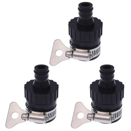 RecDec 3 Pack Laundry Faucet Quick Connect Adapter Universal Connector with Geared Clamp for Python Non Threaded Faucet Threadless Garden Hose Bibb Tap Spigot Washing Machine Kitchen Sink