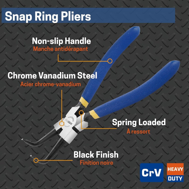 7 Inches Snap Ring Pliers, Internal Circlip Pliers with Bent