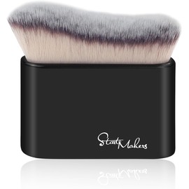 START MAKERS Brocha Grande de Maquillaje para Cuerpo, Piernas y Rostro, Brocha Profesional para Difuminar Base Líquida, Autobronceador, Bronceador, Iluminador, Crema y Polvo, Negra