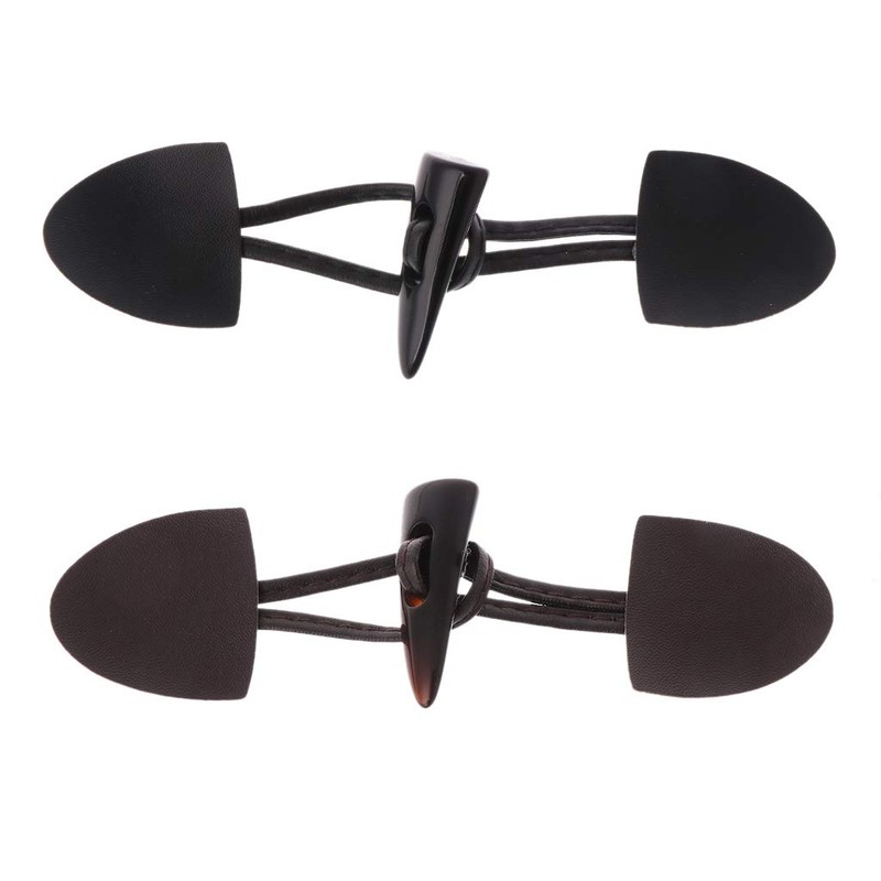 Cherjoury 6 Pairs Leather Horn Toggle Closure Buttons Coat for
