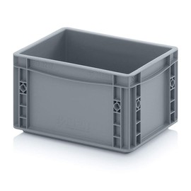 Auer Packaging Euro Container 30 x 20 x 17 Euro Stackable 30 x 20 x 17 Storage Box Small Grey