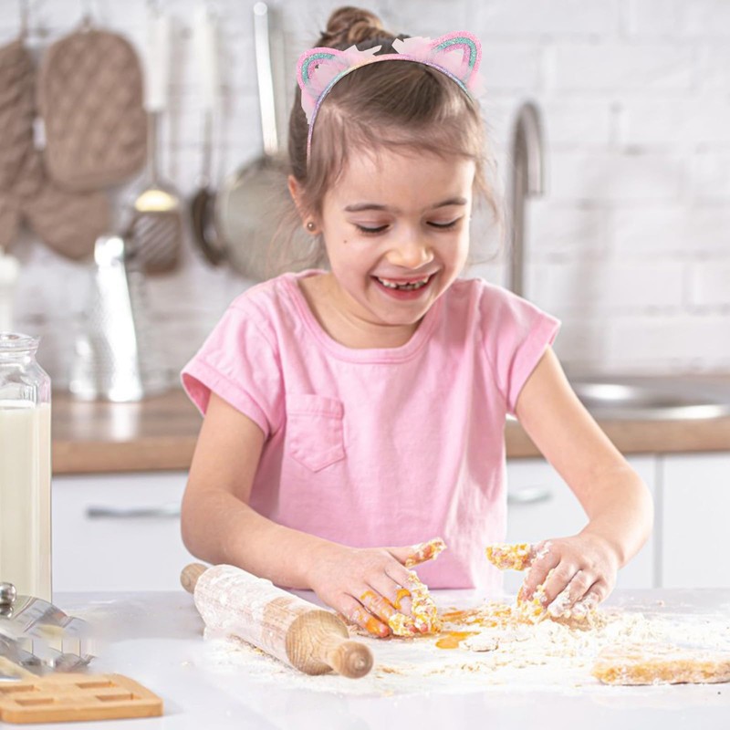 GAFATORY Glitter Headbands for Girls Cat Ears Headband Rainbow Cat