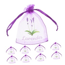 GLEAVI 20pcs Lavender Sachet Bags Empty Organza Drawstring Bags for Dried Flowers Secure Storage for Jewelry Spices Deep Purple Color for Stylish Home Decor
