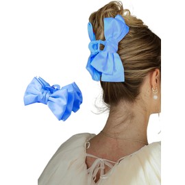 Hair Bows Claw Clip for Women Girls Strong and stable Big Bows Hair Clips Nonslip Bows Claw Clips for Women Bow Clips with Soft Bow Knot for Thin Thick Hair (blue, 1 pcs)