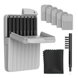 Cerustop Hearing Aid Filter/Cerumen Filter - Set of 5 (40 Pieces) - Extremely Strong Protection Including Cleaning Brush and Cleaning Cloth - for Widex, Phonak, Resound etc., Grey