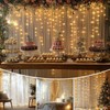 EMHOLDBU White Tulle Backdrop Curtain with Lights String 10x8ft Sheer