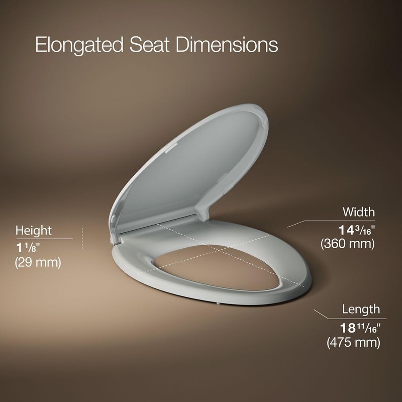 KOHLER CACHET® Nightlight Soft Close Toilet Seat Elongated, ReadyLatch®, Grip-Tight