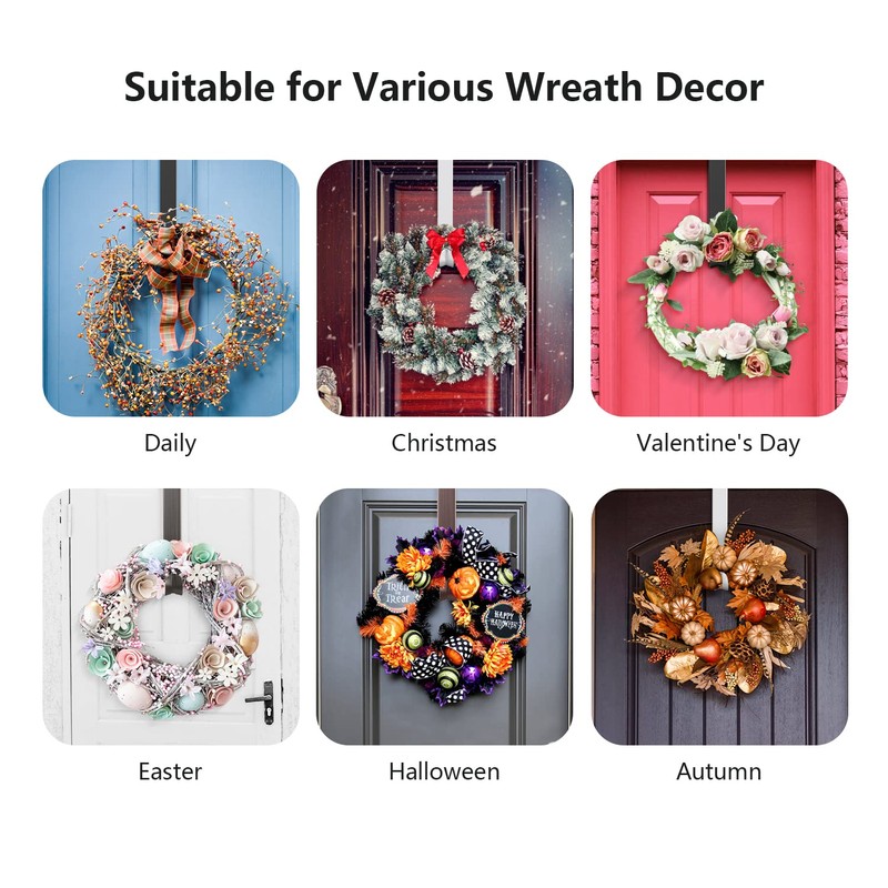 LBSUN Wreath Hanger, Adjustable Over The Door Wreath Hanger from