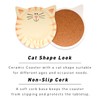 Drink Coasters with Holder, Absorbent Coaster Sets of 4, Cat