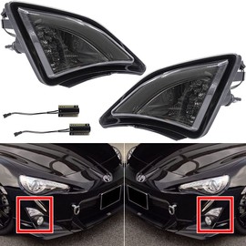 NJSBYL Front Turn Signal Light Kits For 2013-2020 Toyoto 86/gt86 Scion FR-S Corner Xenon White LED DRL Parking Lights Amber Blinker Turn Signal Running Position Lights Smoked Lens E4 Approved