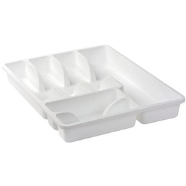 Cutlery Tray with 6 Compartments Plastic BPA-Free White