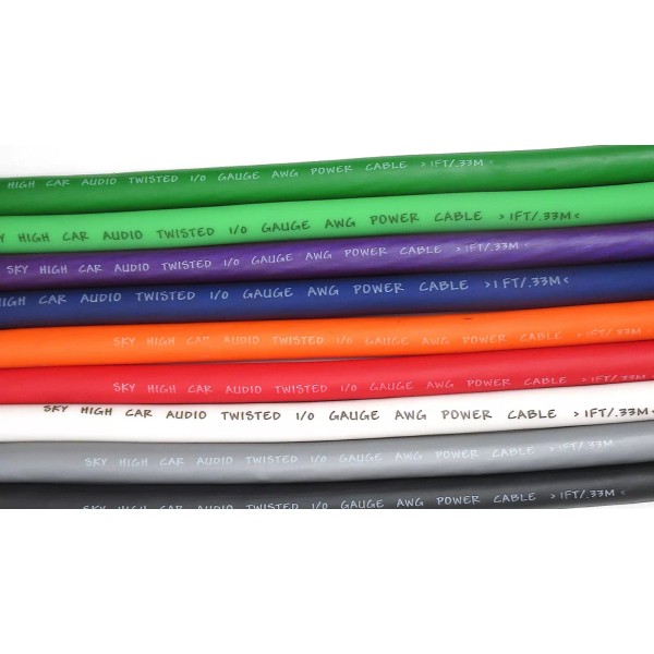 SKY HIGH CAR AUDIO 1/0 GAUGE OFC GREEN BY THE