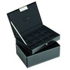 Stackers - Men's Black Mini Lidded Cufflink with Stripe Lining