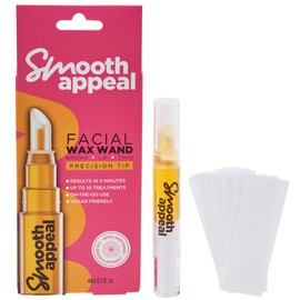 Smooth Appeal Facial Wax Wand, Precise & Mess-Free Hair Removal, Enriched with Soothing Calendula Extract, Includes Wax Strips, Ideal for Upper Lip, Brows, Chin, Quick & Easy Heating, On-the-Go Waxing