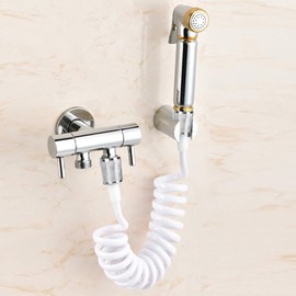 Shower Hose, 2 m Flexible Telescopic Shower Hose for Bidet, Bathroom Spring Hose for Sink, Hand Shower Head, Toilets Bidet Sprayer (White)