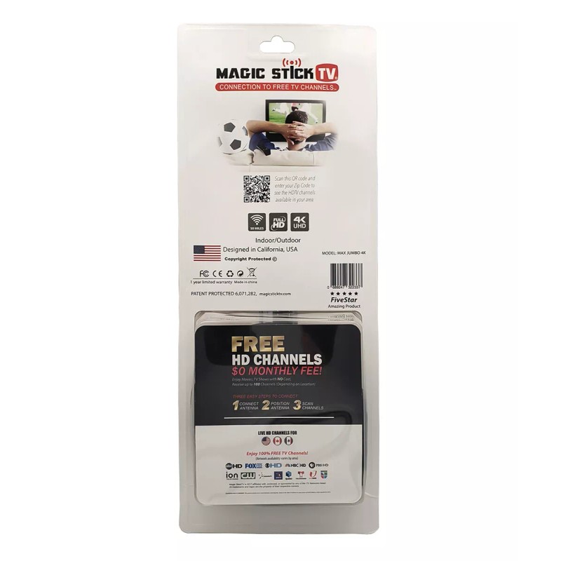 Magic Stick MAX Jumbo 4K Antenna HDTV FREE Digital Channels