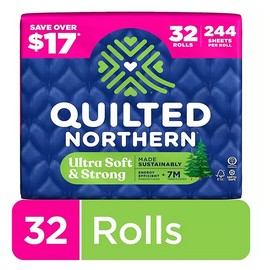 Ultra Quilted Northern Ultra Soft & Strong 2-Ply Toilet Paper 32 rolls,244 sheets/roll