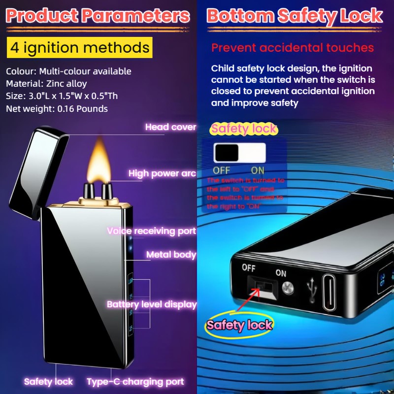 NINSI Smart Electric Lighter, High Power Pulse Plasma Arc Lighter