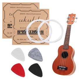 2 Sets Nylon Ukulele Strings with 4 Felt Picks White Universal Replacement Ukes Strings Kits Musical Instrument Accessories Baritone Soprano Concert Classical Ukulele Strings for Beginner Professional