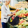 Moyad Reusable Grocery Bag Water-Resistant Shopping Bag Foldable Machine-Washable Zipper