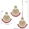 Aheli Exquisite Design Faux Kundan Beaded Earrings Maang Tikka Set