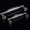 MuDuJia 2-Pack 5.00'' Glass Dresser Drawer Handles/Clear Pulls Knob Chrome