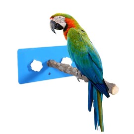 Parrot Perches, Suction Cup Window and Shower Perch Toy for Birds Budgies Parakeet Cockatiel Cockatoo African Greys(Fagara Wood)