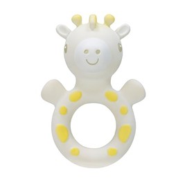 Nuby - Mordedor de jirafa para bebés - Juguete de dentición de bebé 100% de goma natural, relleno de cesta de Pascua, superficies de fácil agarre y mu