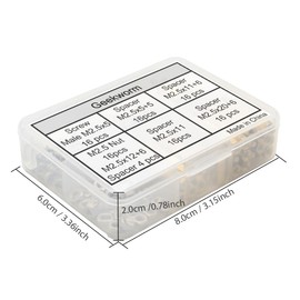 Geekworm Raspberry Pi Installation Tool 100 Pcs/Lot M2.5 Series Hex Brass Spacer/Standoff + Nuts + Screws for Raspberry Pi 5 / Raspberry Pi 4/3 B+ / 3B / Pi Zero W / 3 A+ Accessories Kit