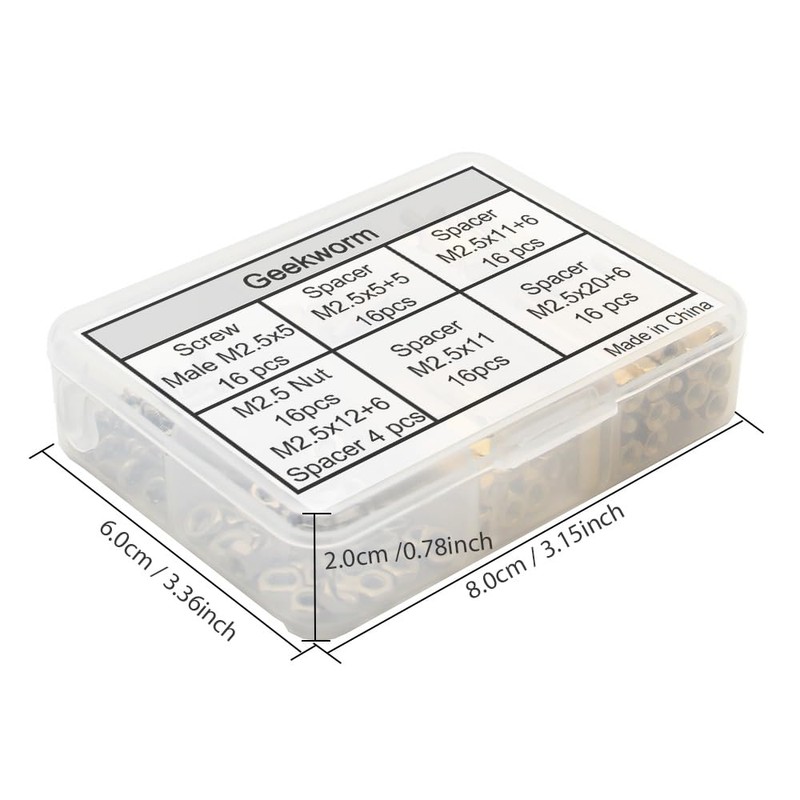 Geekworm Raspberry Pi Installation Tool 100 Pcs/Lot M2.5 Series Hex