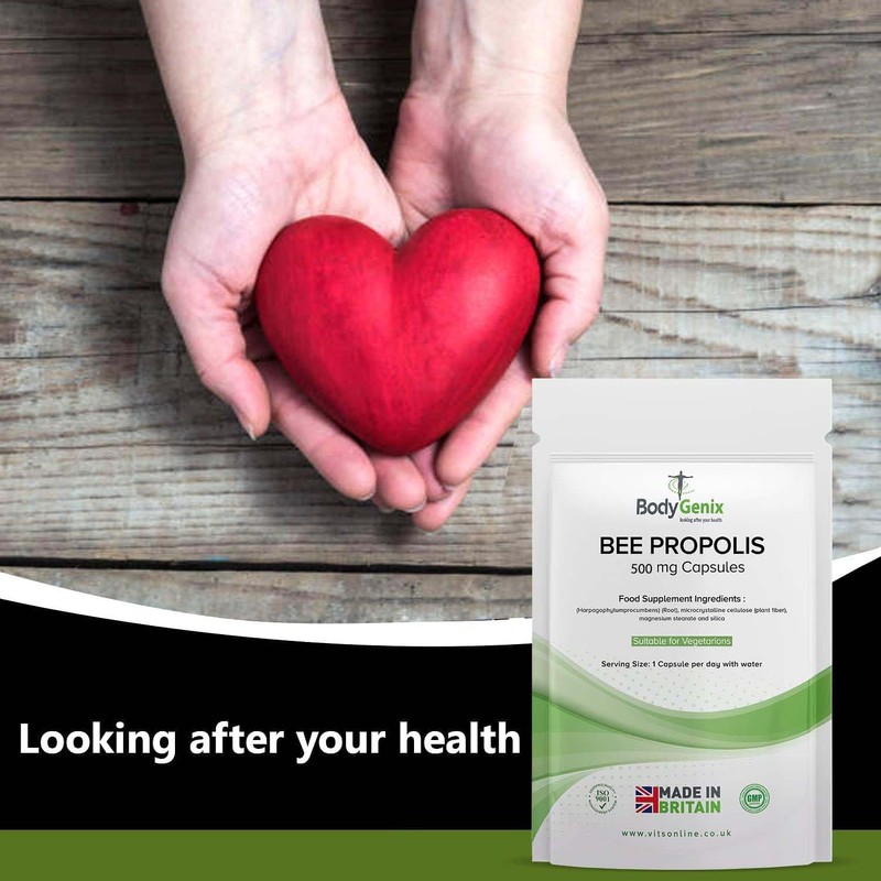 Bodygenix Bee Propolis Capsules - 1000mg Antioxidant Antibiotic Boost Immune