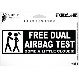 Free Dual Airbag Test Vinyl Sticker Small Window Bumper Phone Decal 4" x 1"
