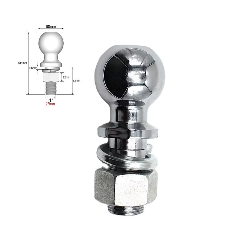 Chrome-Plated 50mm Trailer Hitch Tow Ball, Hot-Forged Steel, 3,500 lb